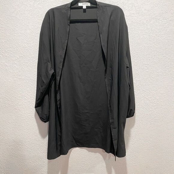 Coolibar Black Shawl Long Sleeve Open Front Cover Up Women’s Large Elastic Cuff - Picture 1 of 10